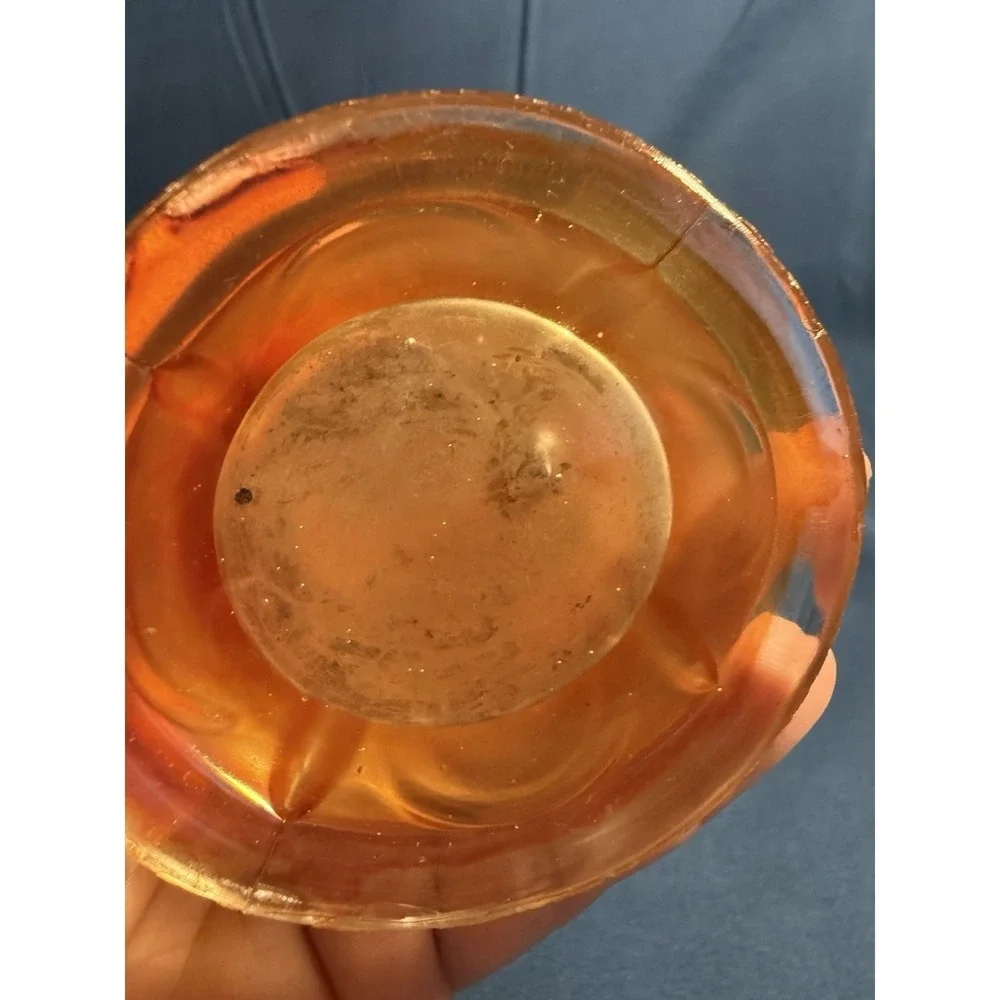 VTG 1950s Imperial Marigold Carnival Glass Vase Ripple Pattern 10